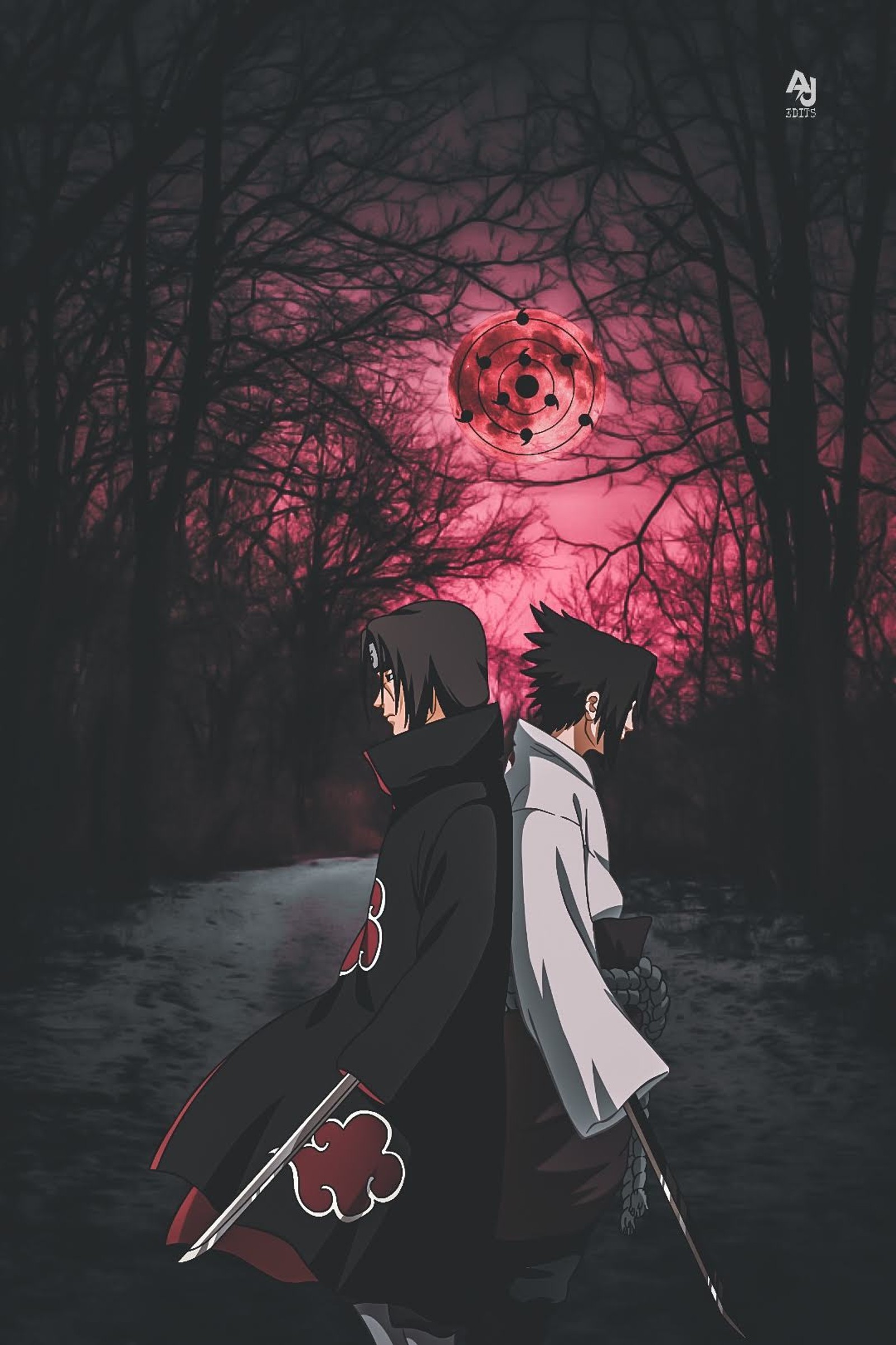 amatarasu, anime, brother, infinite tsukoyomi, itachi Download Wallpaper