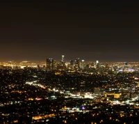 El horizonte de Los Ángeles de noche: Un deslumbrante paisaje urbano