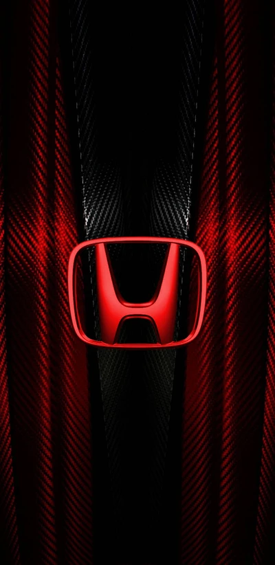 Textura abstrata de fibra de carbono vermelha e preta com o logotipo da Honda