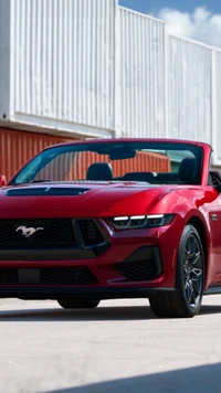 Roter Ford Mustang Cabrio: Ein kühnes Symbol für Leistung und Stil