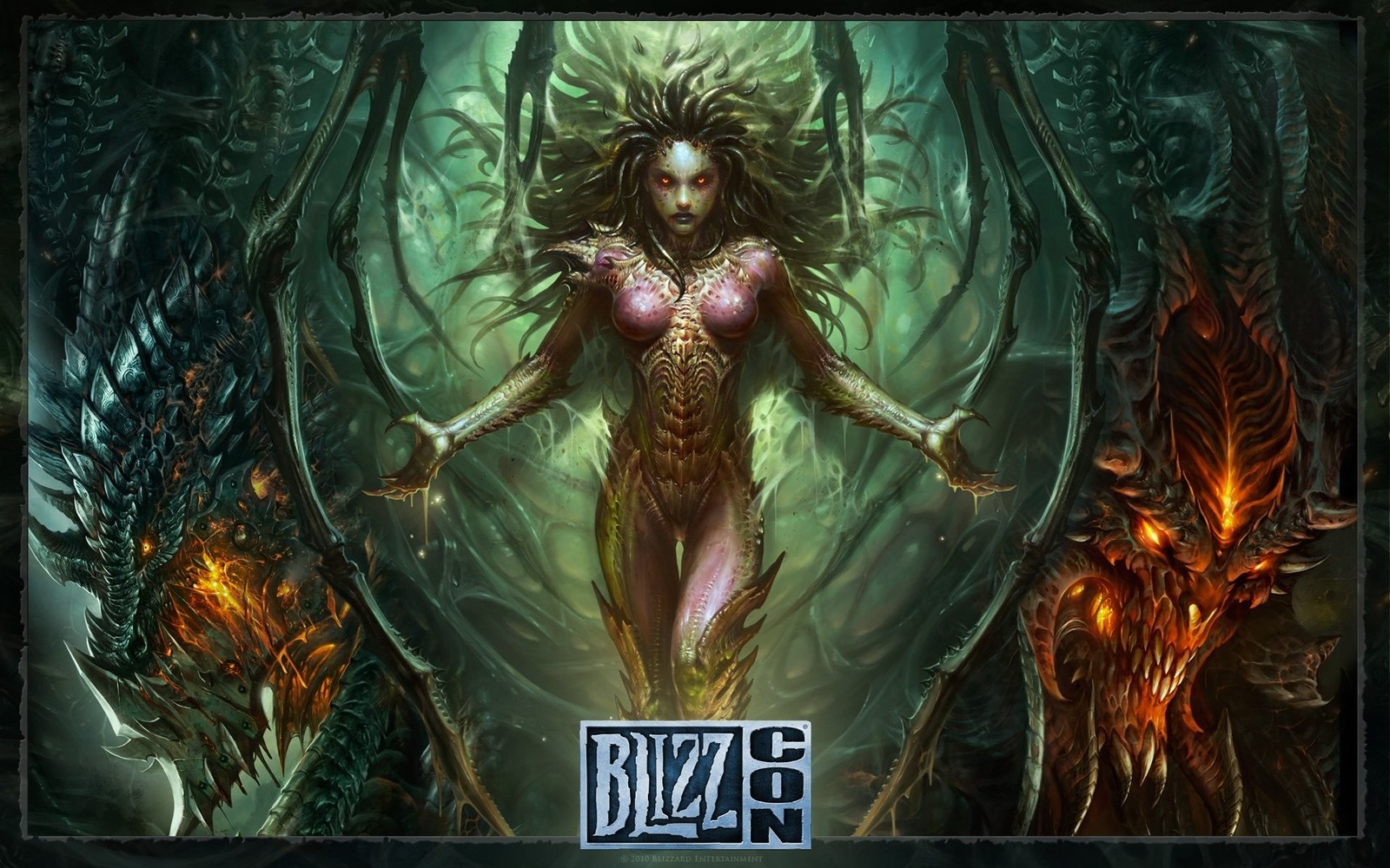 Lade mythologie, zerg, sarah kerrigan, charaktere von starcraft, blizzard entertainment Hintergrund herunter