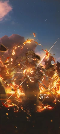 Warrior of Flame: Anime Art in a Fiery Realm