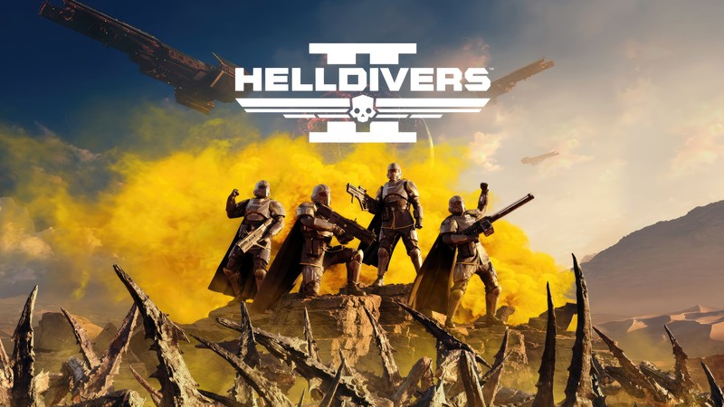 Обложка видеоигры hell divers 2 (хеллдайверс 2, helldivers 2, видеоигра)