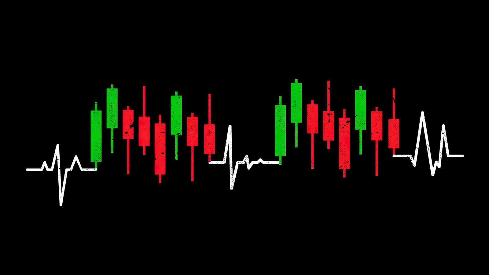 Um indicador forex com um gráfico de linha e uma seta vermelha e verde (gráfico de velas de batimento cardíaco, mercado de ações, padrão de velas, day trading, amoled)