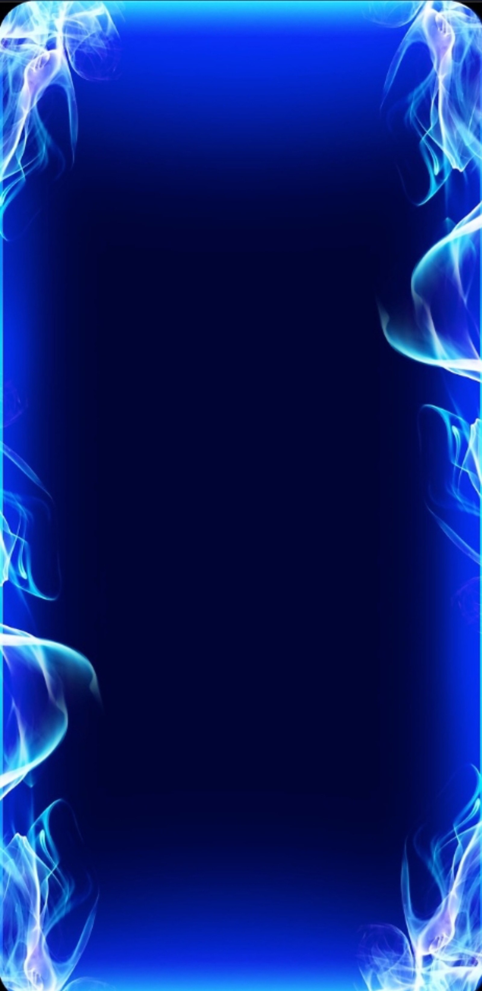 A blue neon frame with smoke and a blue background (fire, blue, color)