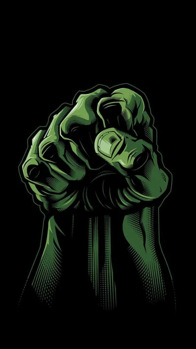 hulk, verde, preto