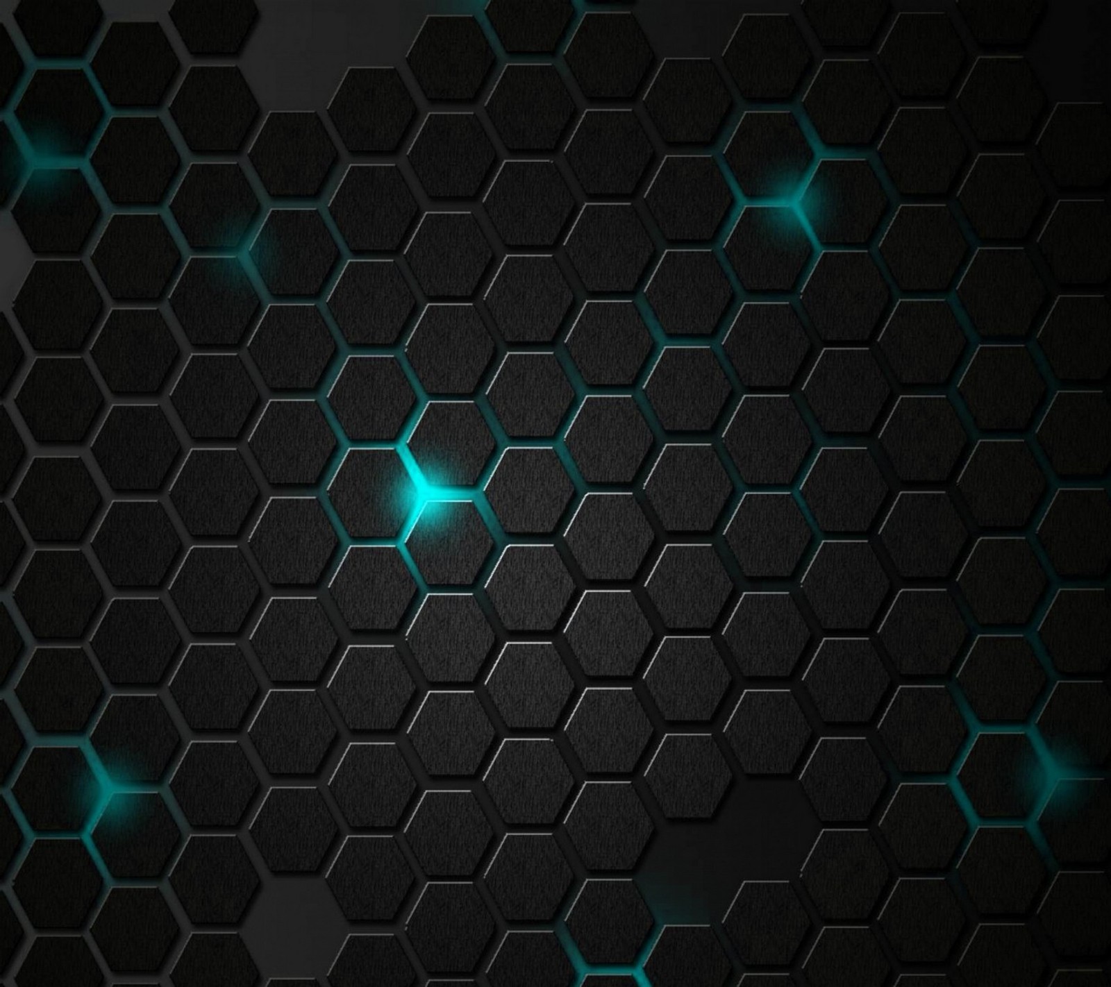 A black and green wallpaper with hexagonal shapes (abstract, black, blue)