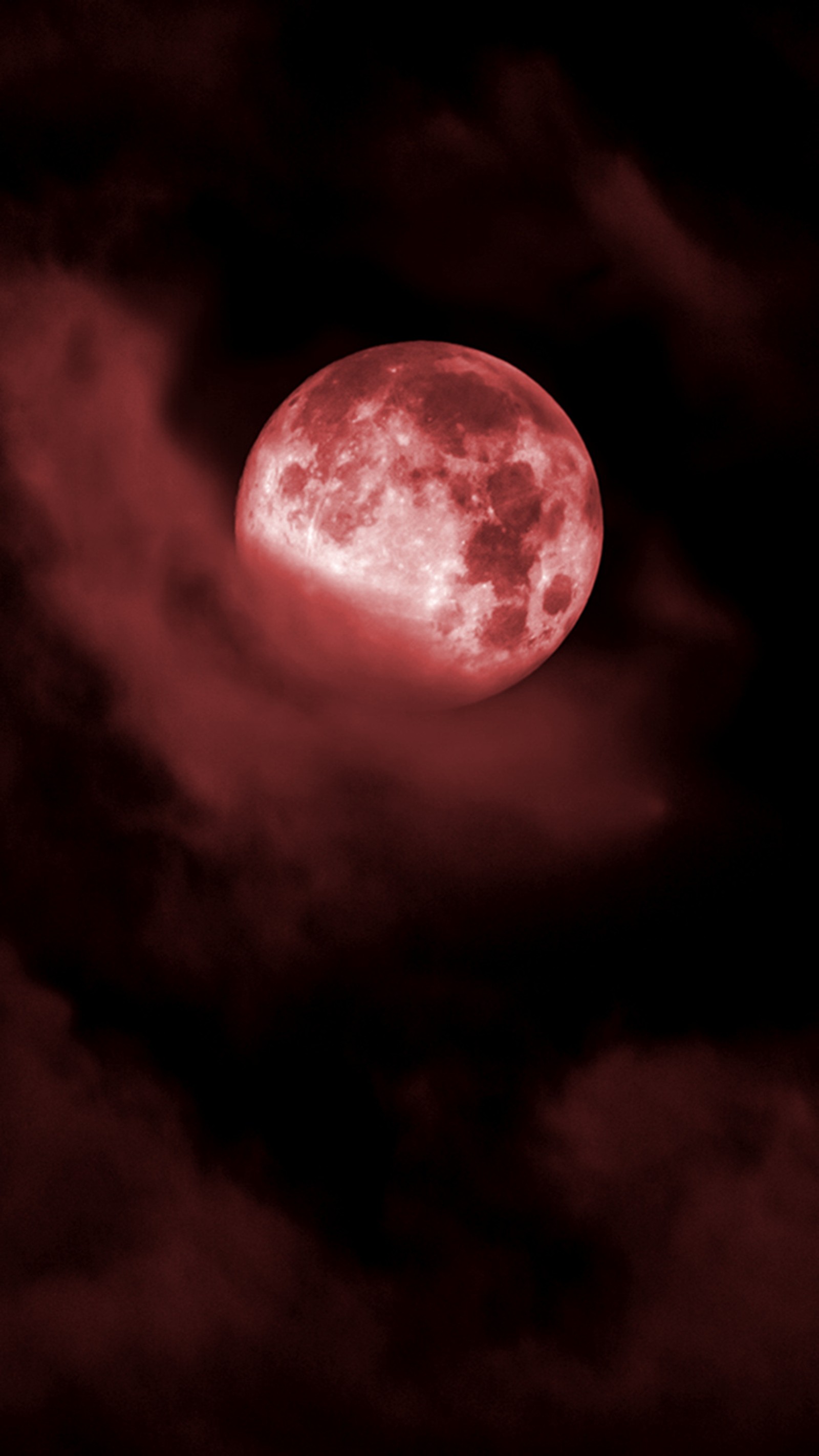 Arafed image of a red moon in a cloudy sky (moonlight, red)