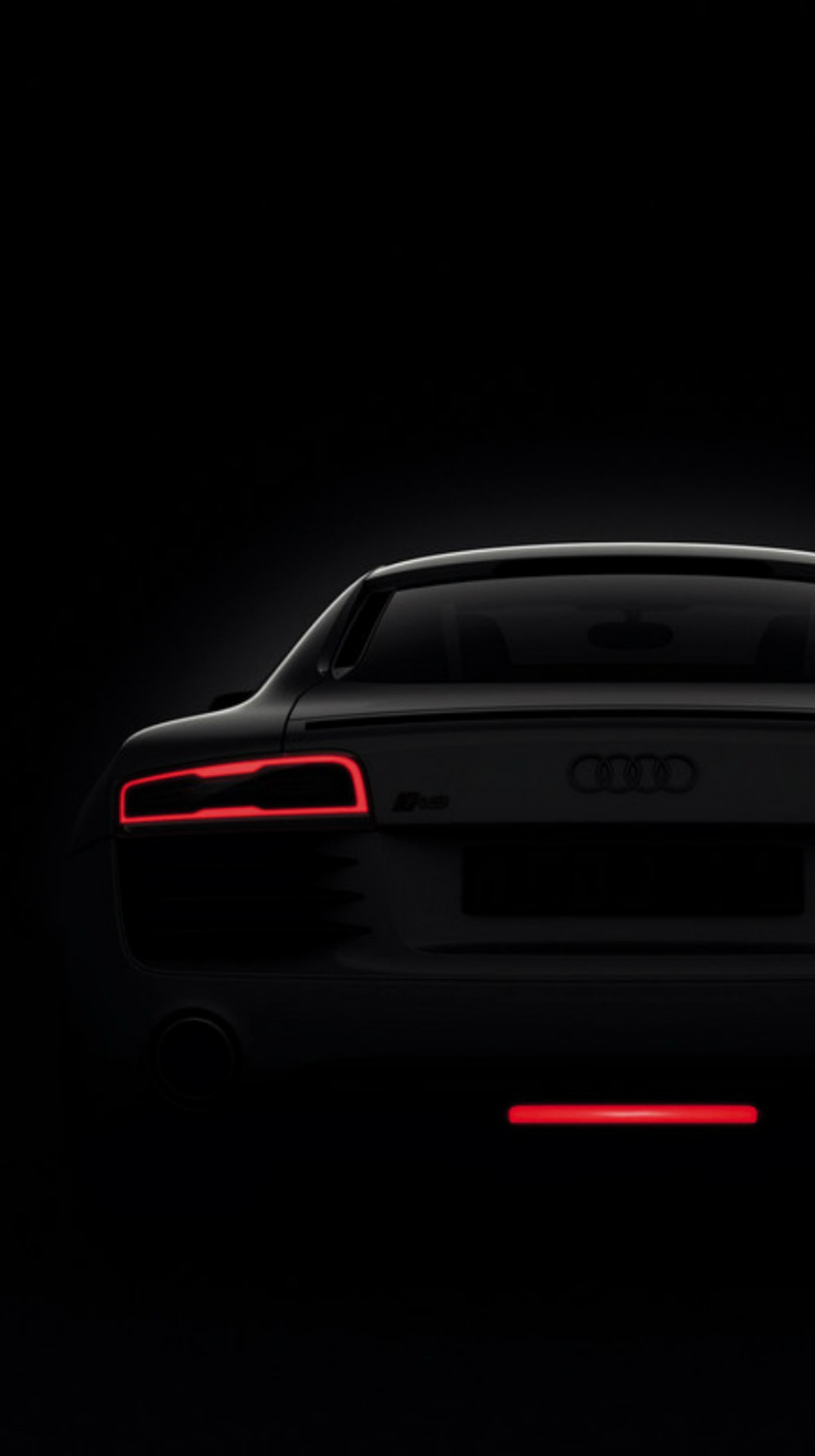 Das neue konzept-sportauto von audi ist im dunkeln zu sehen (audi r8, led, lichter)