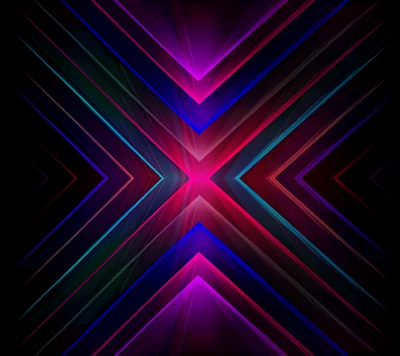 Vibrant Abstract Flare with Mirrored Geometric Lines