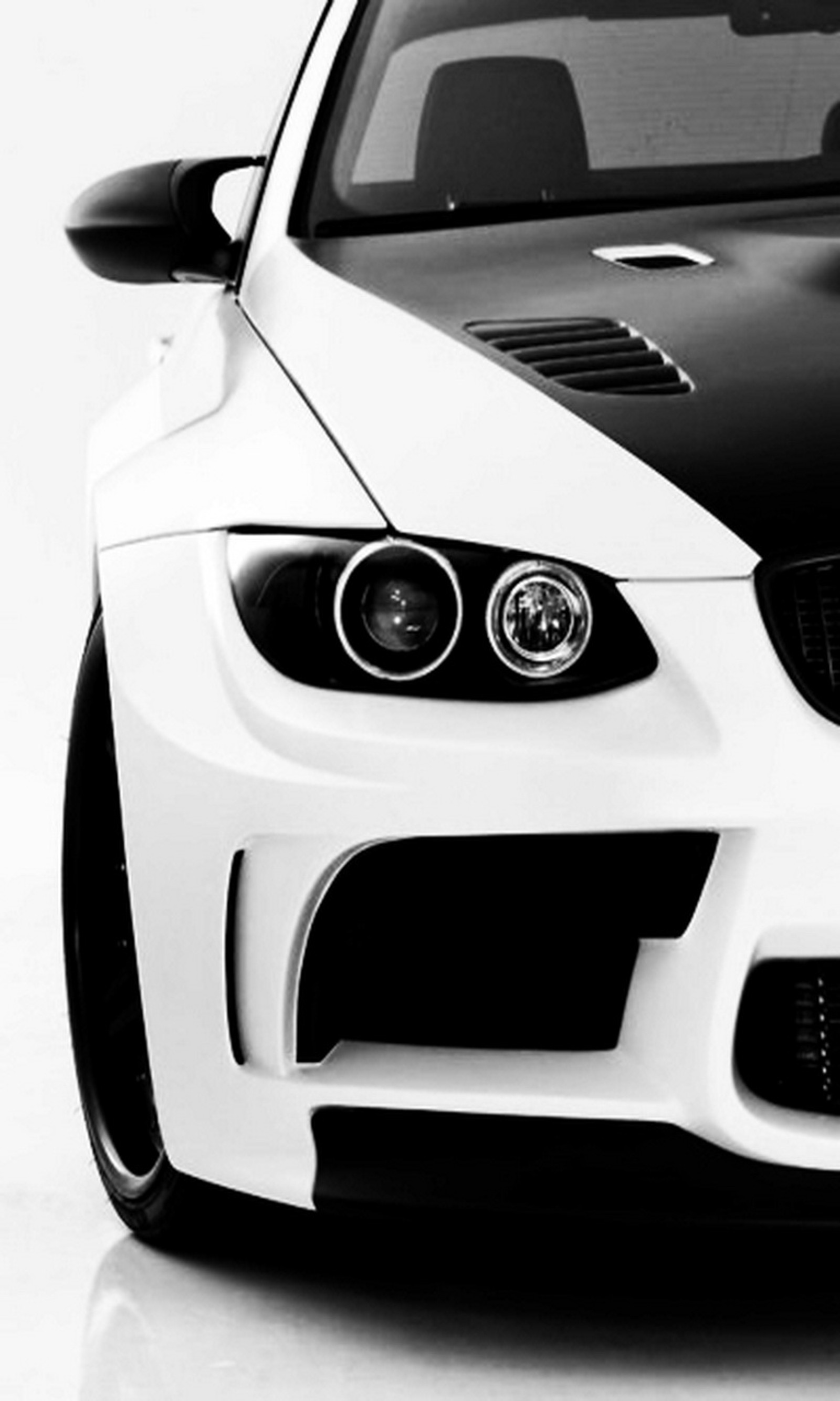 black, bmw, car, white wallpaper