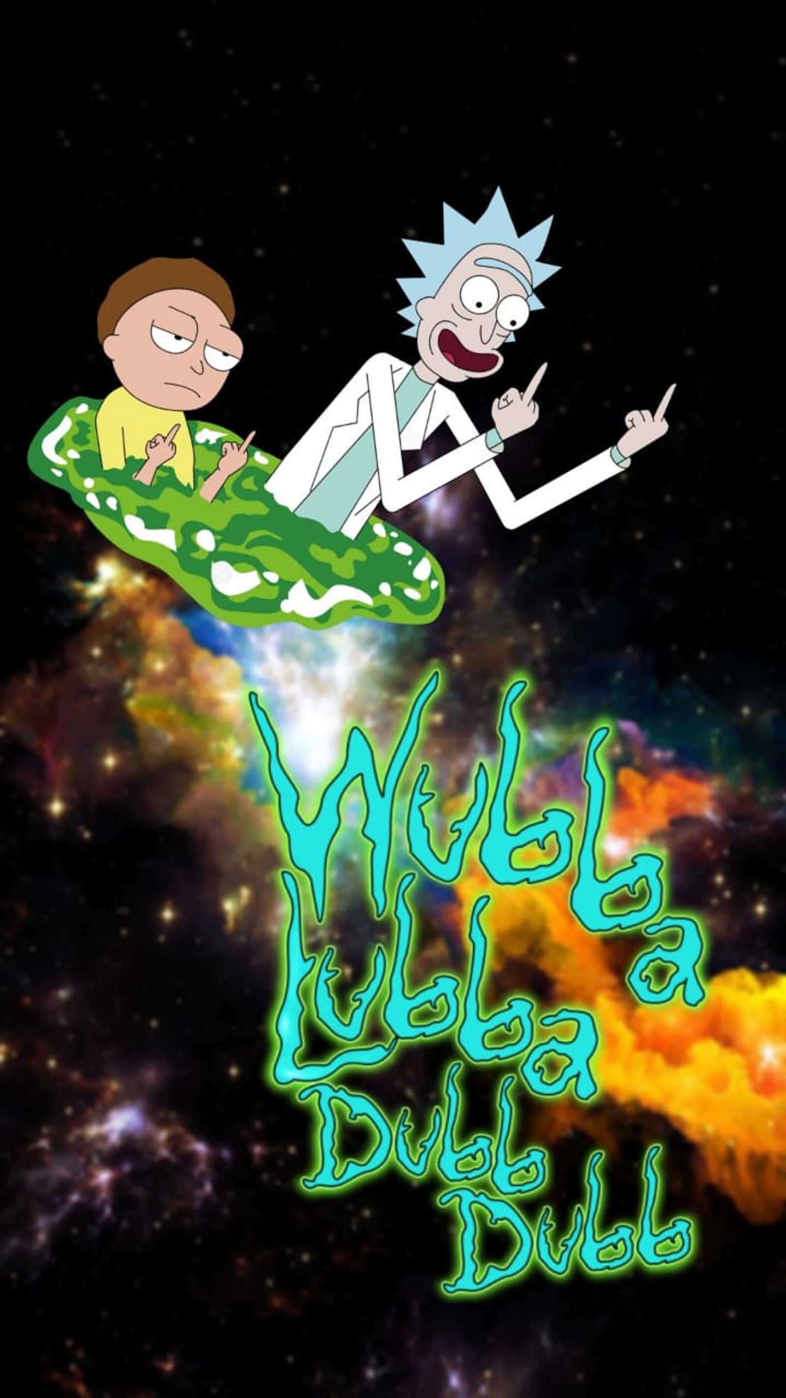 Uma imagem de desenho animado de um homem e uma mulher voando pelo ar (lubba, morty, rick e morty, rick and morty, rick sanchez)