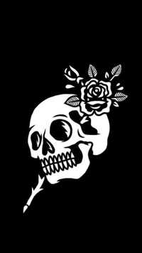 Skull Embraced by a Rose: A Symbol of Love and Mortality