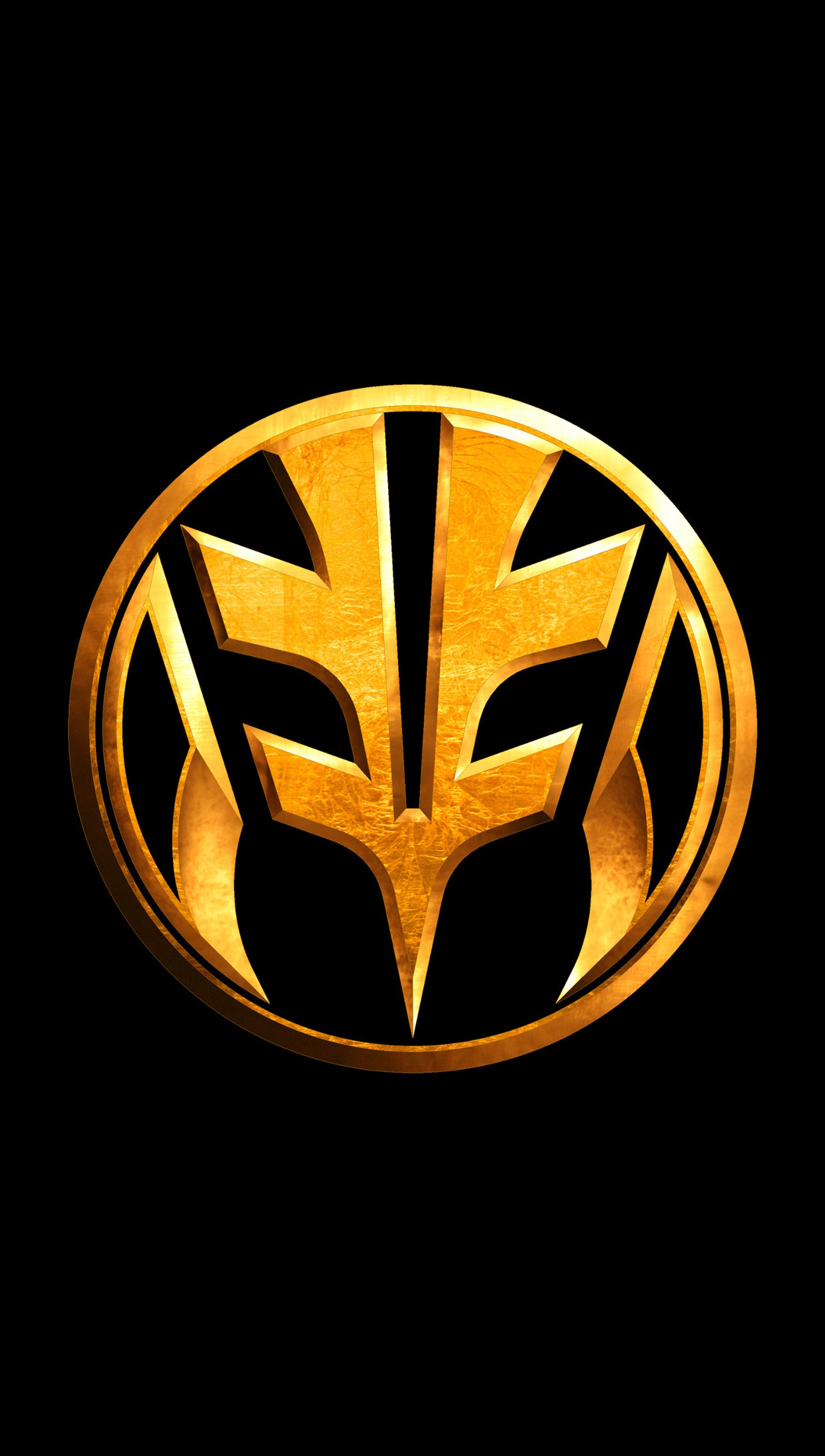 Nahaufnahme eines goldenen logos auf schwarzem hintergrund (power rangers, tiger, weißer ranger)