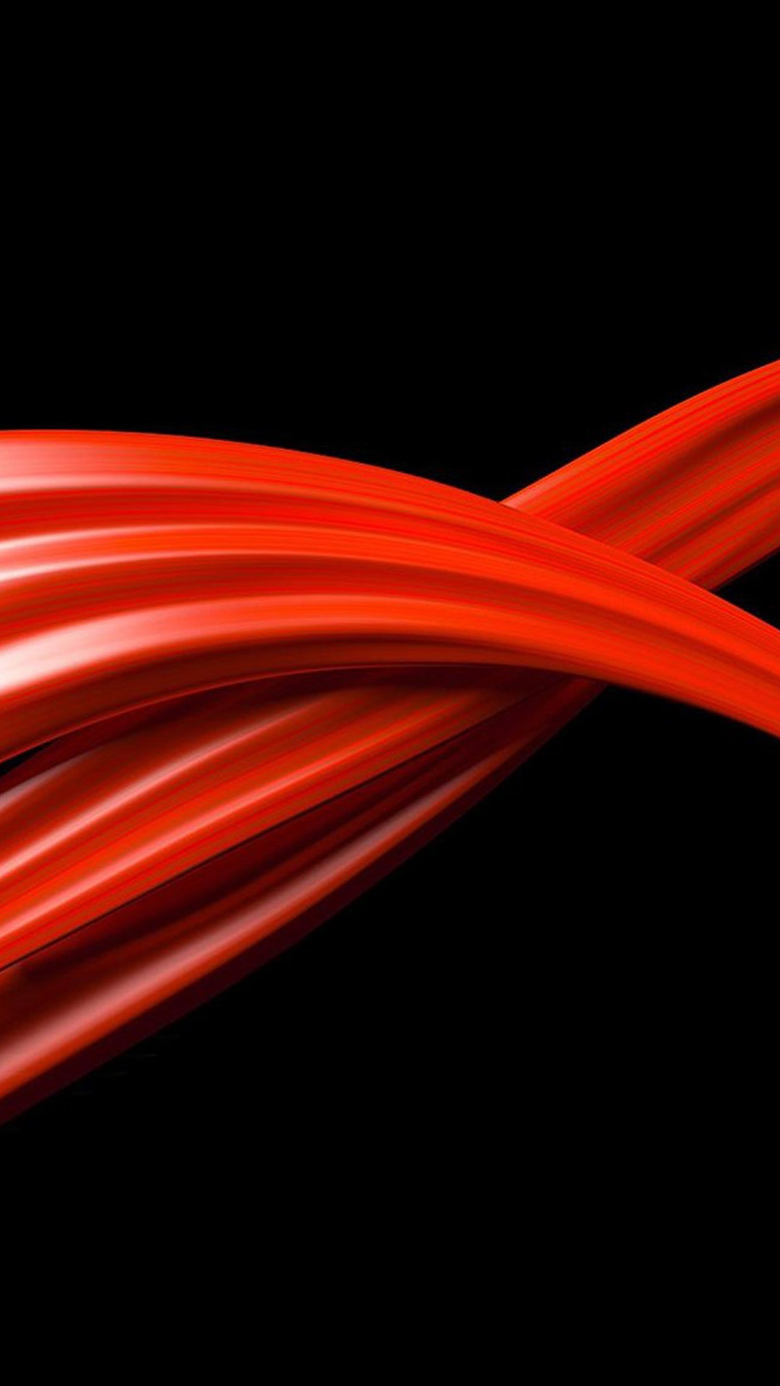 A close up of a red and black background with a curved design (3d, iphone)