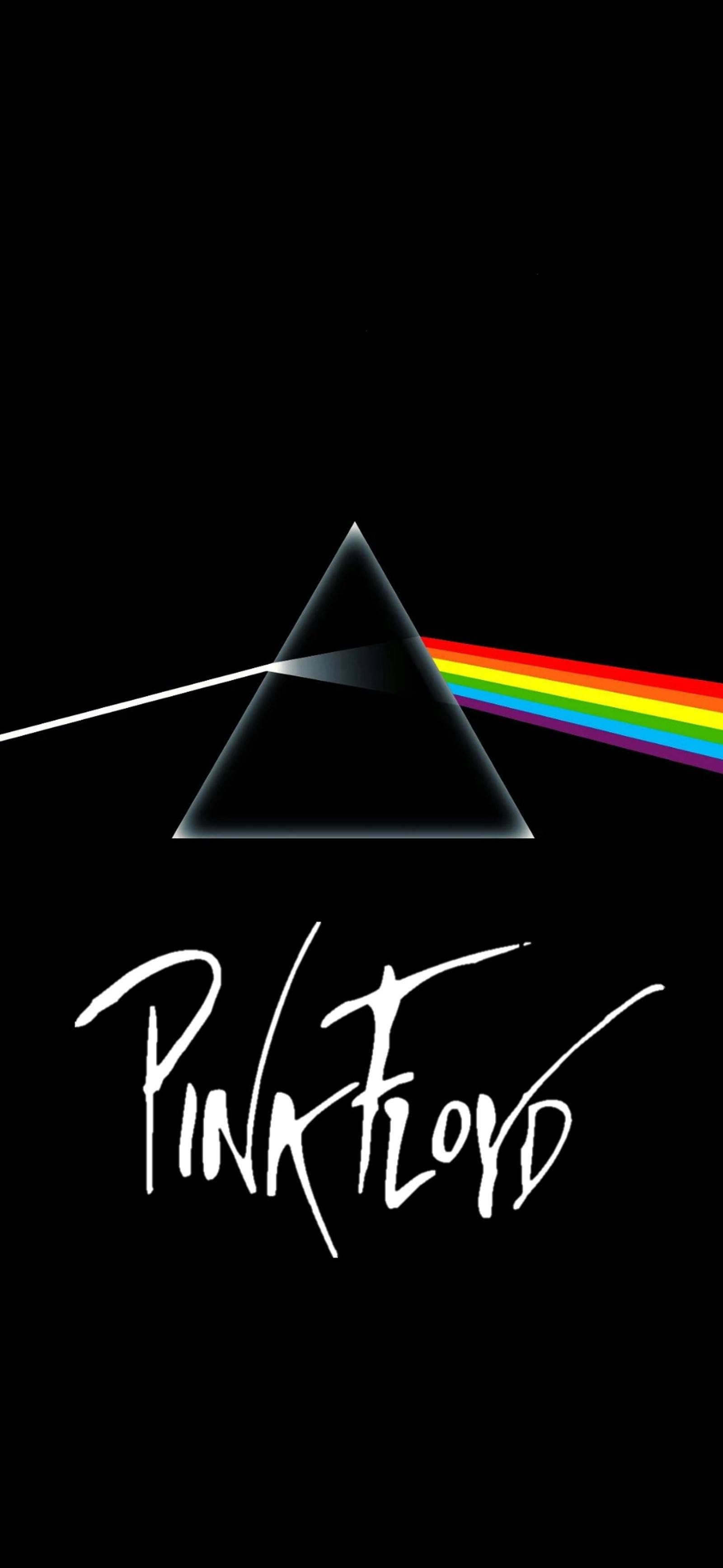 Un primer plano del logo de pink floyd sobre un fondo negro (banda, oscuro, floyd, luna, rosa)