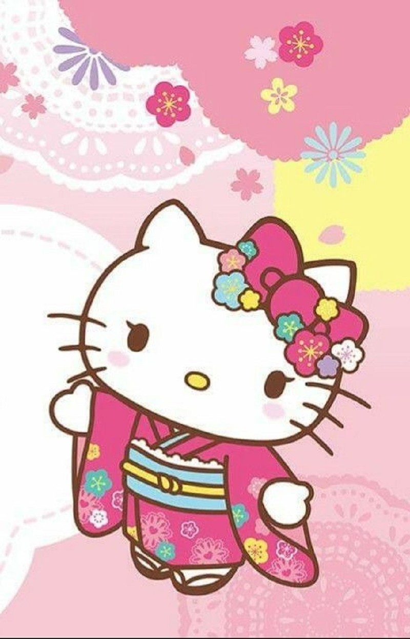 Обои с hello kitty (аниме, anime, котёнок)