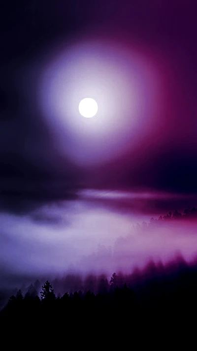 breathtaking, moonlight, purple