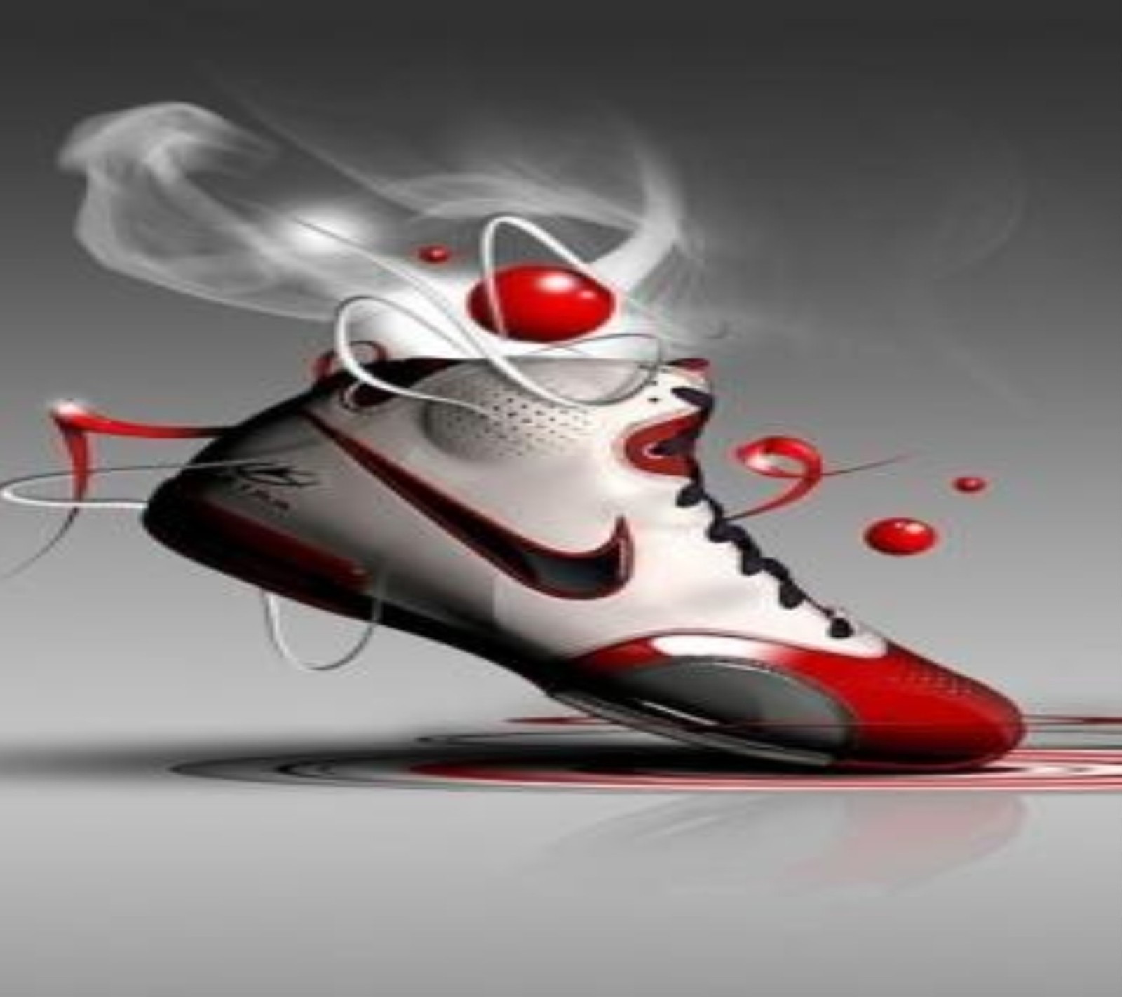 Кроссовки nike air force высокой модели с красной и белой краской (логотипы, nike, samsung nexus, обои)