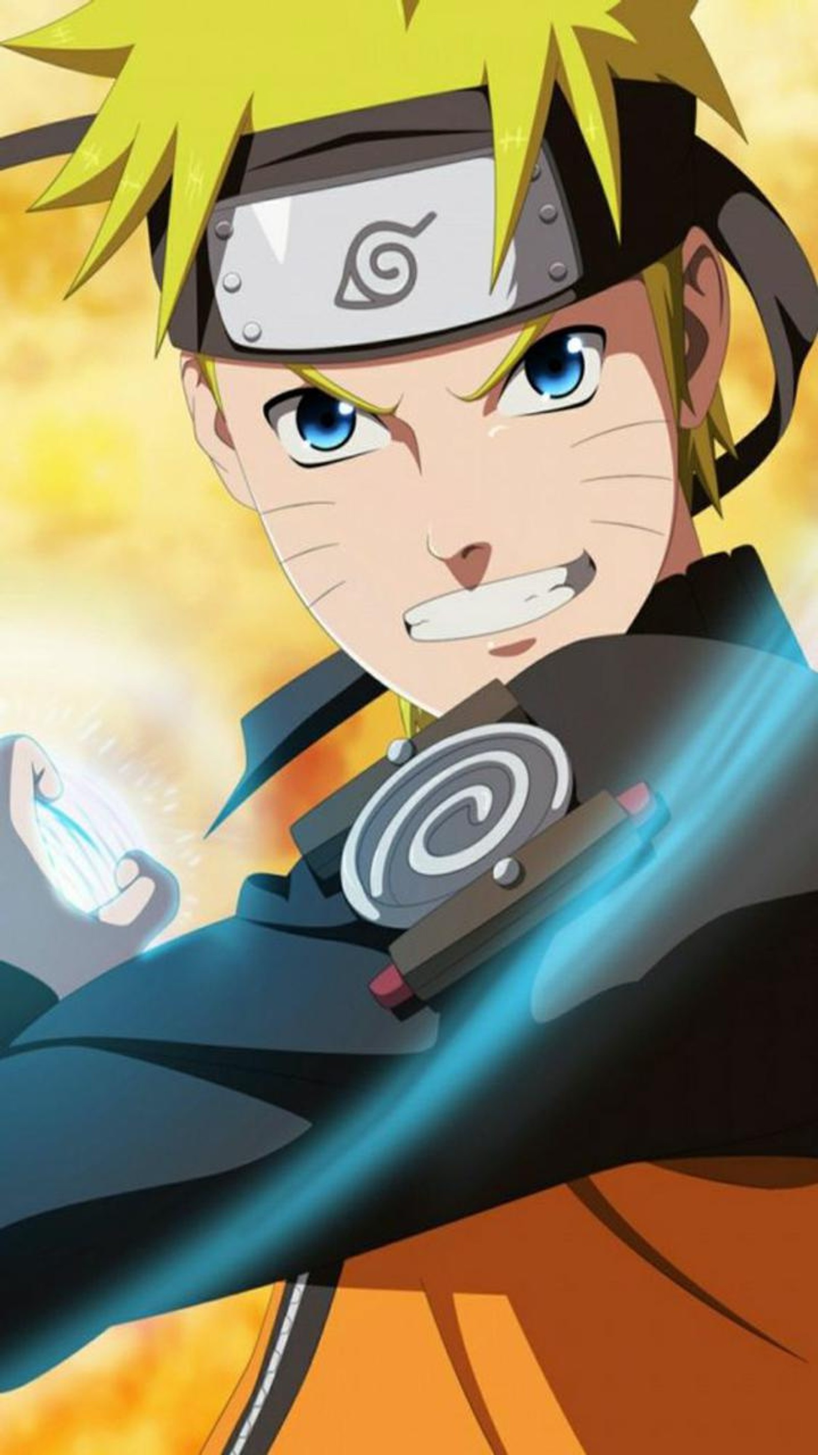 Un primer plano de una persona sosteniendo un teléfono celular en la mano (anime, naruto, shippuden)