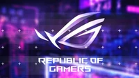 Republic of Gamers Logo with Vibrant Gaming Aesthetic