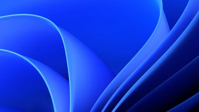 Ondas Azuis Abstratas - Papel de Parede 4K do Windows 11