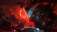 Yasuo : Art de Splash du Skin Lune Sanglante dans League of Legends