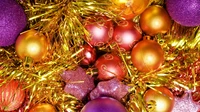 Vibrant Christmas Ornaments and Tinsel Celebrating the Holiday Spirit