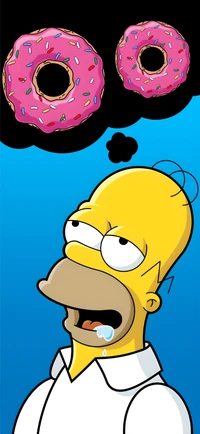 Homer Simpson sonhando com donuts