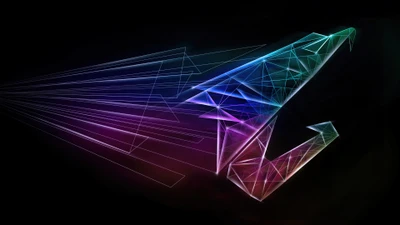 aorus, logo, geometry, gigabyte, digital art