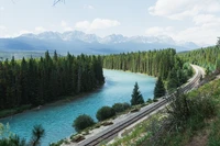 lake louise, agua, nube, planta, recursos hídricos