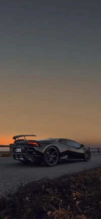 Sport Car Reflection at Sunset