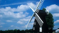 windmill, mill, cloud, wind, wind turbine wallpaper