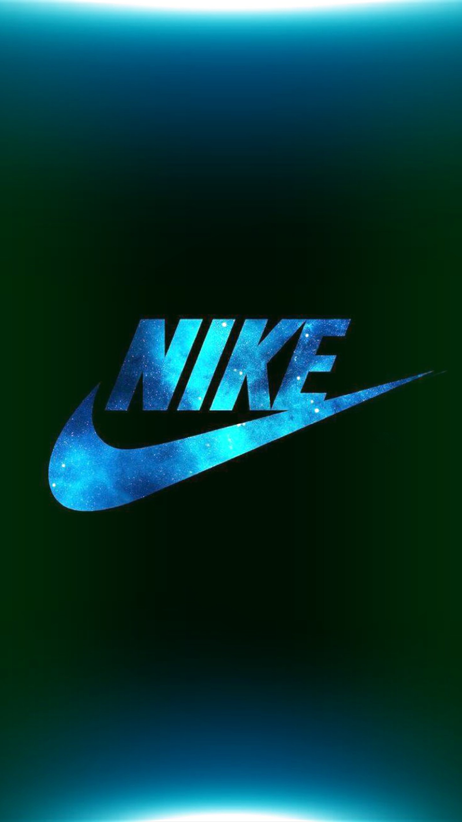 Un primer plano de un logotipo de nike azul sobre un fondo verde (negro, logotipo, marca, nike)