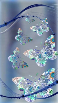 flowers, butterflies, floral wallpaper