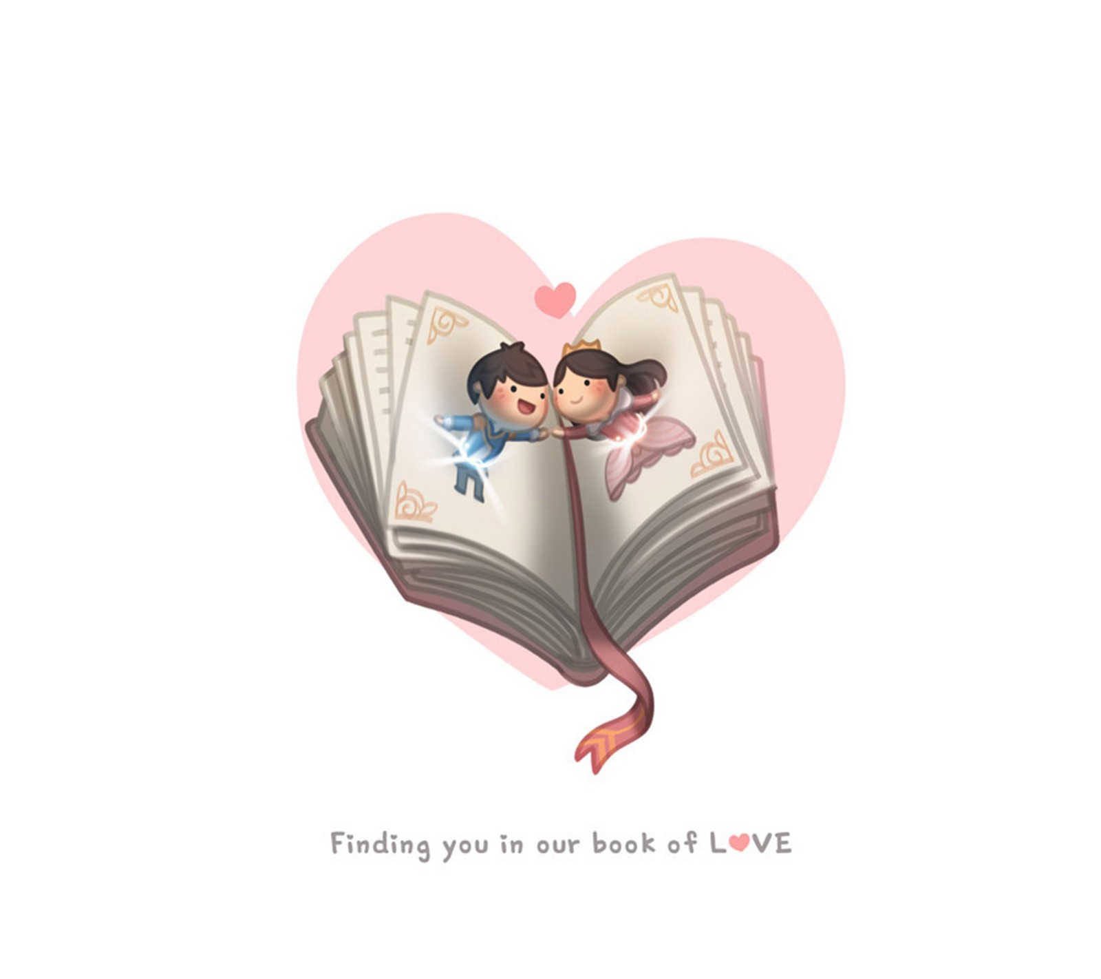 Une image de dessin animé d'un couple lisant un livre (est, amour)