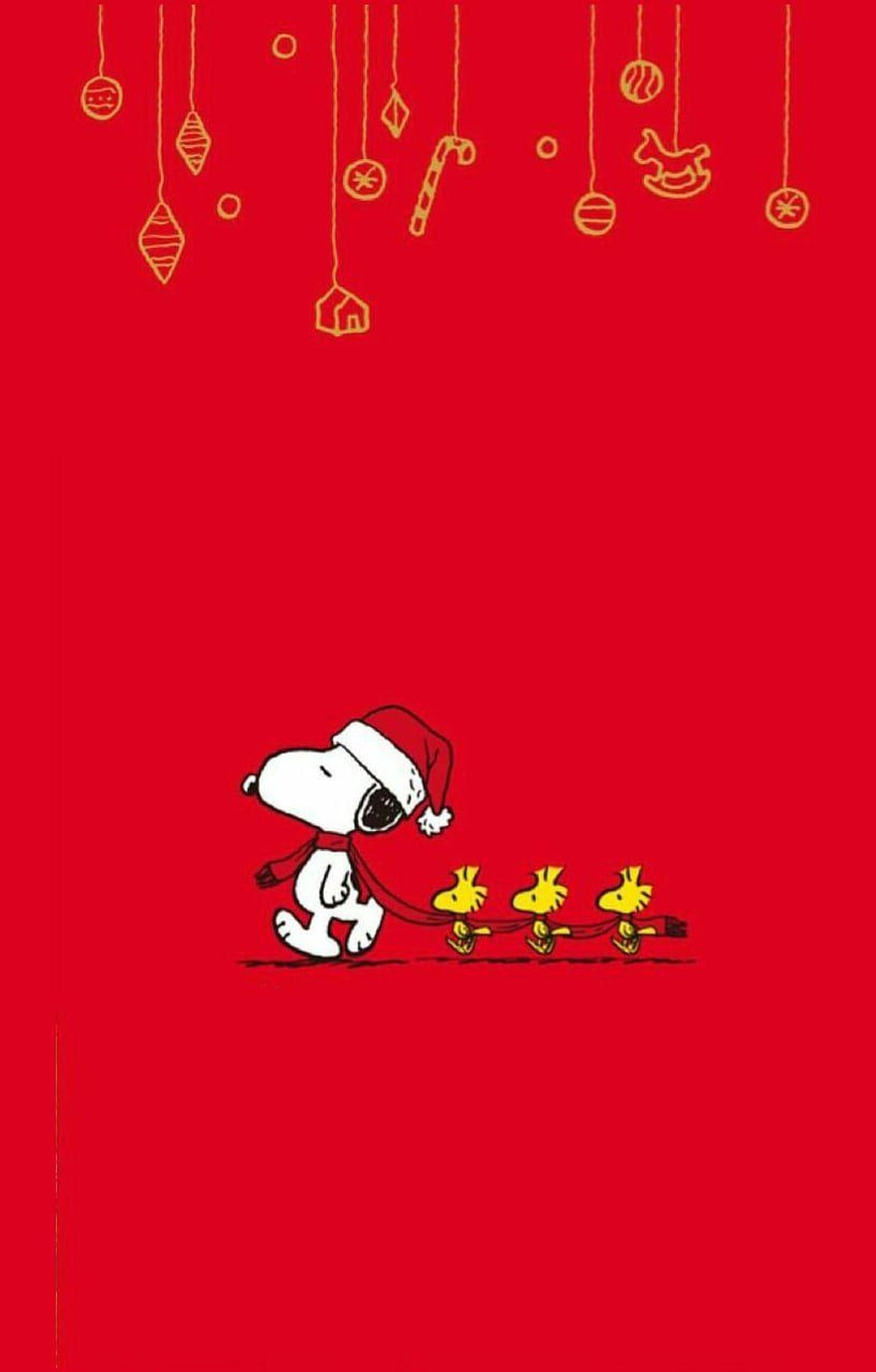 Скачать обои снупи, snoopy, вудсток, woodstock, рождество