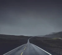 Lonely Road Through Dark Nature