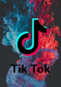 Fumaça colorida com o logo do TikTok