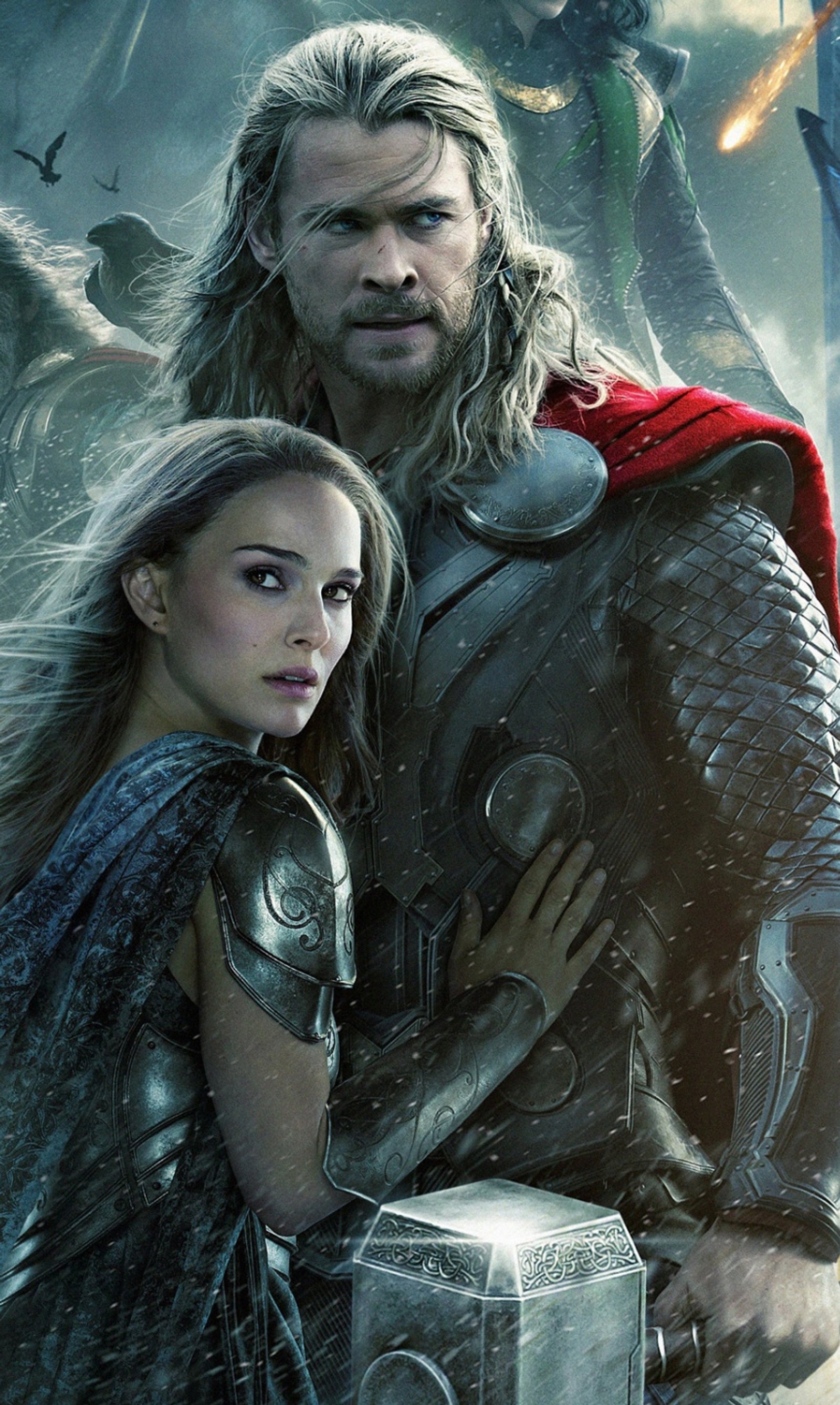 Thor et lady thor dans thor (chris hemsworth, natalie portman, le monde obscur, thor 2)