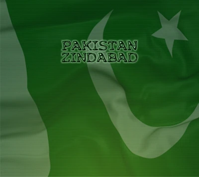 Fond d'écran 3D du drapeau du Pakistan avec le texte "Pakistan Zindabad