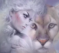 Whispers of the Lioness: A Dreamy Fantasy Portrait