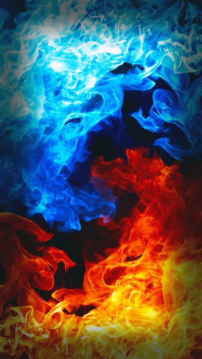 blau, feuer, rot