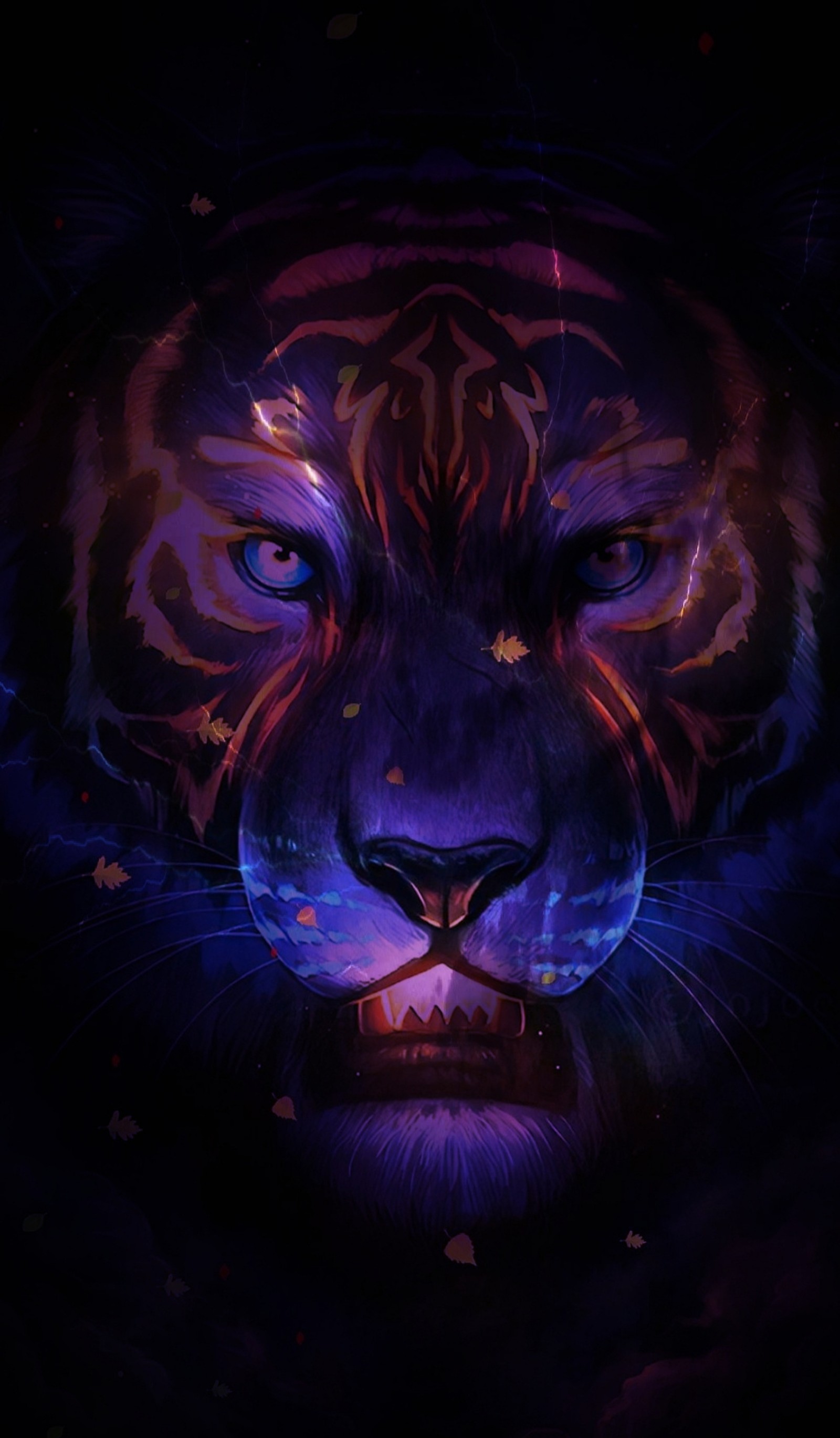 purple, tiger wallpaper