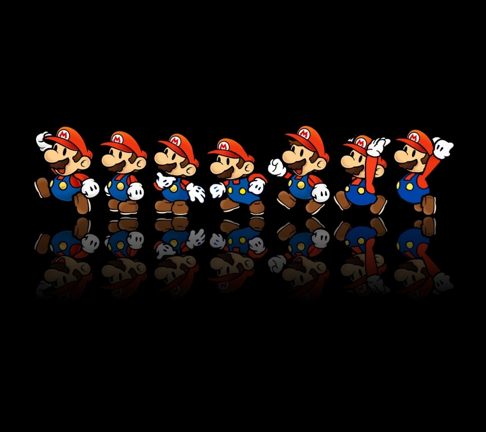 A close up of a group of nintendo characters on a black background (abej, beograd, super mario)