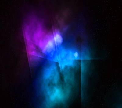 Abstract Cosmic Design in Blue and Purple Hues