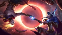 Aurora Cósmica: A Conexão Celestial de Rakan e Xayah