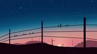 sunrise, scenery, illustration, digital art wallpaper