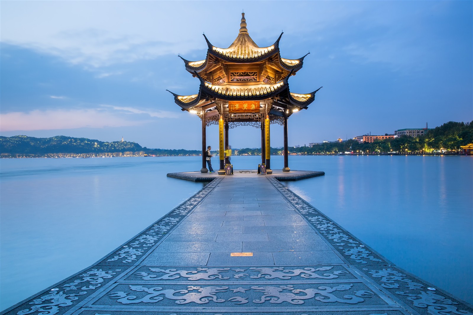 travel, lake, chinese architecture, landmark, water wallpaper