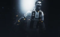 Cristiano Ronaldo Celebrating a Goal in Juventus Jersey